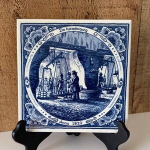 Delft Blue and White Decorative Ceramic Hanging Tile
